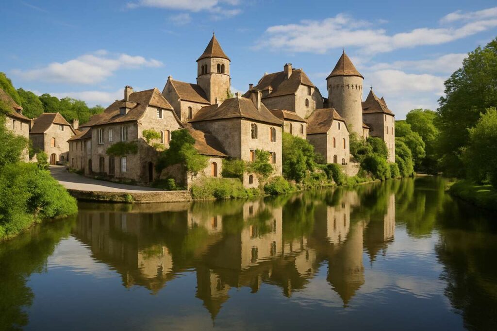 À moins de 2h d’Orléans, découvrez ce village médiéval entouré d’eau et classé parmi les plus beaux de France