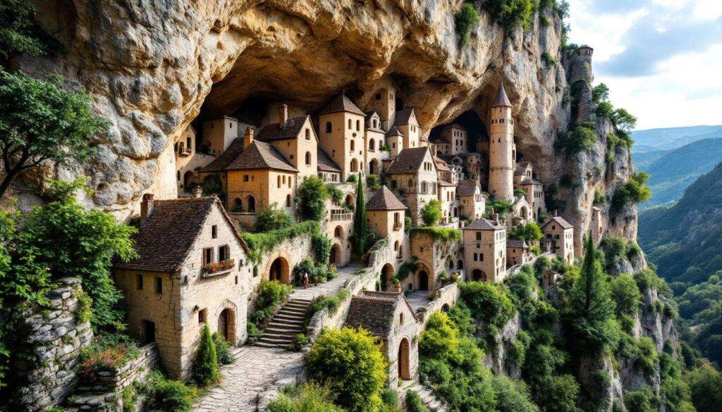 Construit à même la roche, ce village troglodytique est une merveille médiévale unique en France