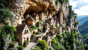 Construit à même la roche, ce village troglodytique est une merveille médiévale unique en France